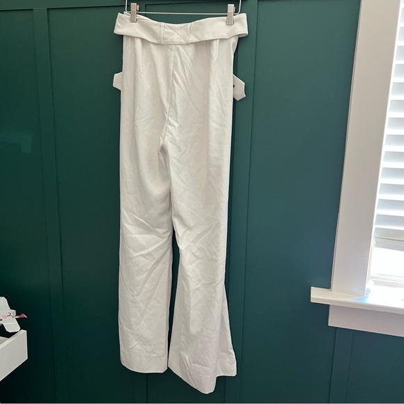 For Love & Lemons “Natasha” Wide Leg Belted Pant In Cream - Picture 10 of 15